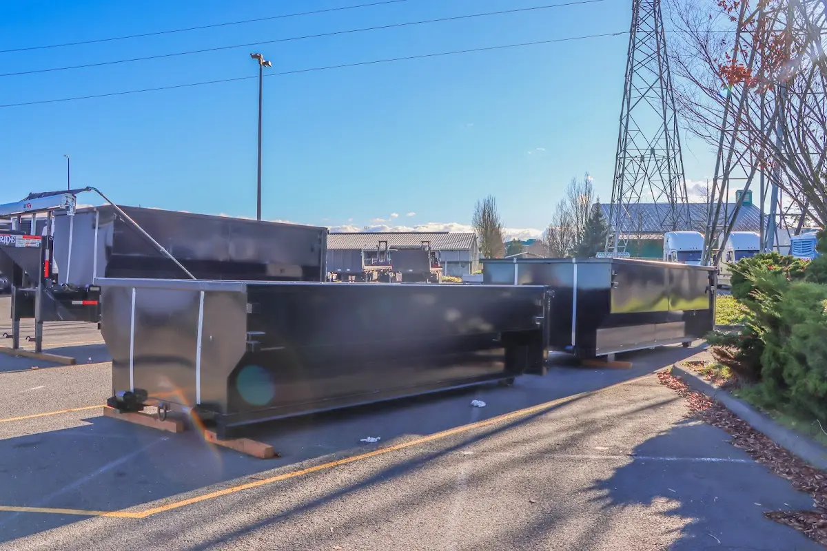 Roll-off dumpster ready for waste disposal at job site for Commercial Dumpster Rental in Cave Creek
